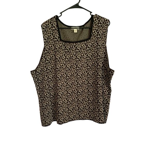 Coldwater Creek Womens 3X (24W-26W) Sleeveless Leopard Tank - Picture 1 of 5